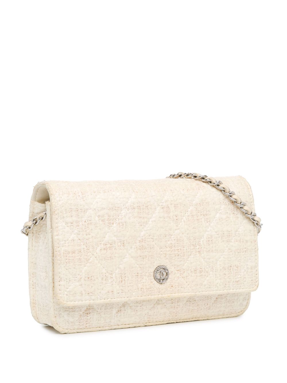 CHANEL 2012-2013 CC Coated Tweed Wallet On Chain crossbody bag Women