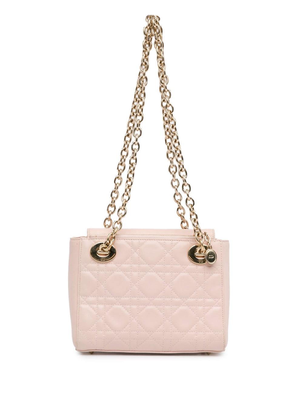 Christian Dior Pre-Owned 2016 Lambskin Cannage Lady Dior Double Chain shoulder bag - Roze