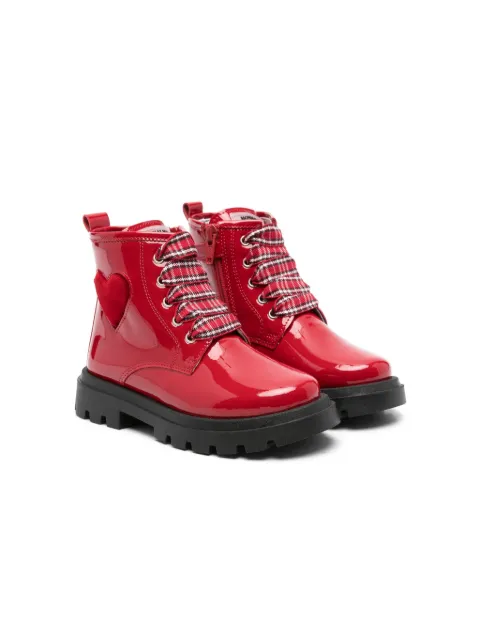 Monnalisa heart-patch ankle boots