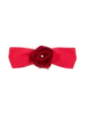 Monnalisa velvet rose-detailed head band - Red