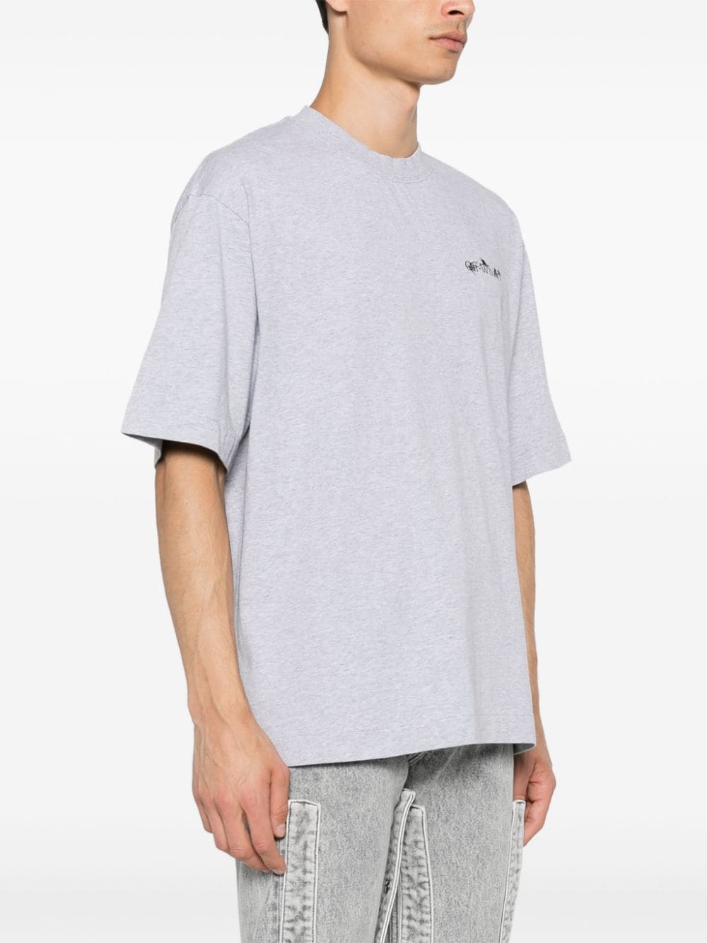 Shop Off-white Flower Arrow T-shirt In Grey