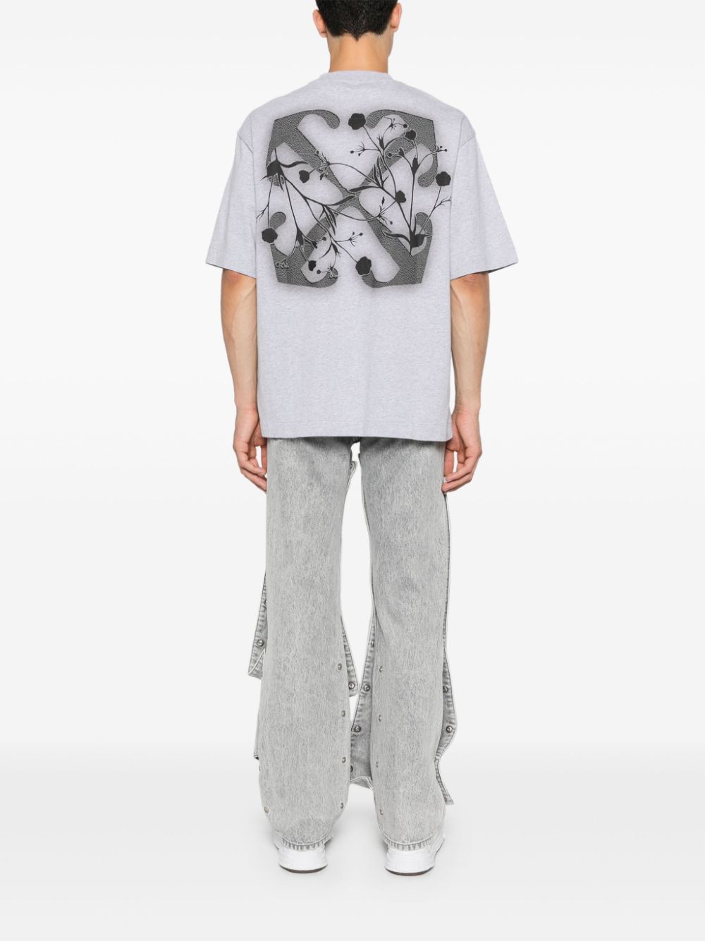 Shop Off-white Flower Arrow T-shirt In Grey