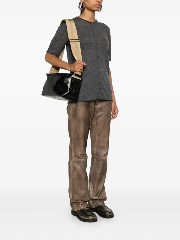 Uma Wang logo-debossed Shoulder Bag | Black | FARFETCH