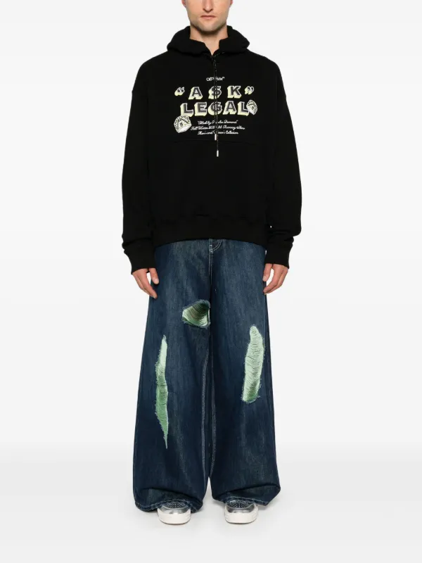 Off-White Ask Legal Skate Hoodie | Black | FARFETCH