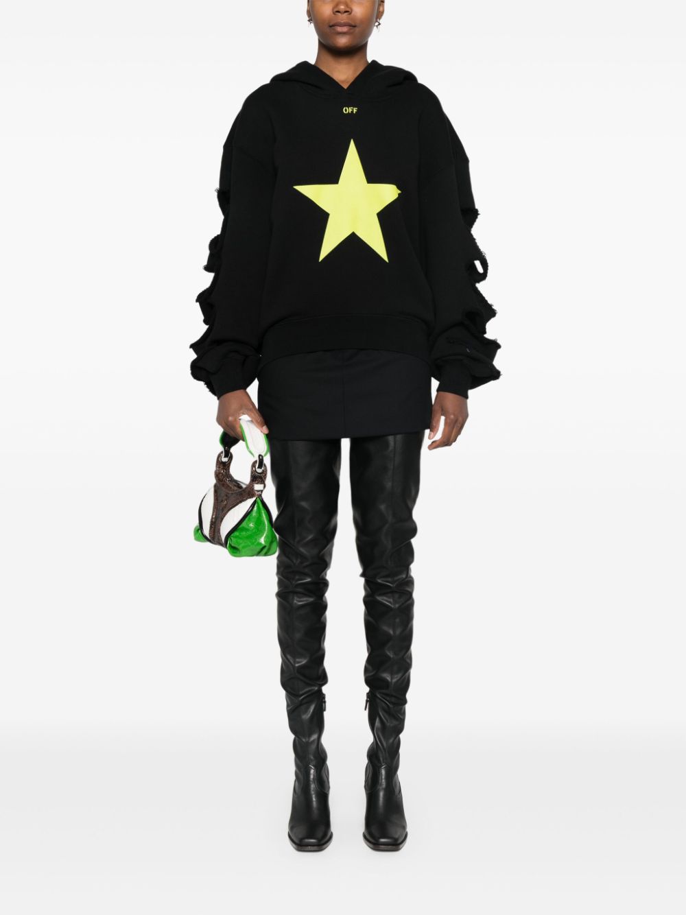 Off-White Star Undercut hoodie - Black