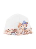 Monnalisa teddy bear-print hat - White