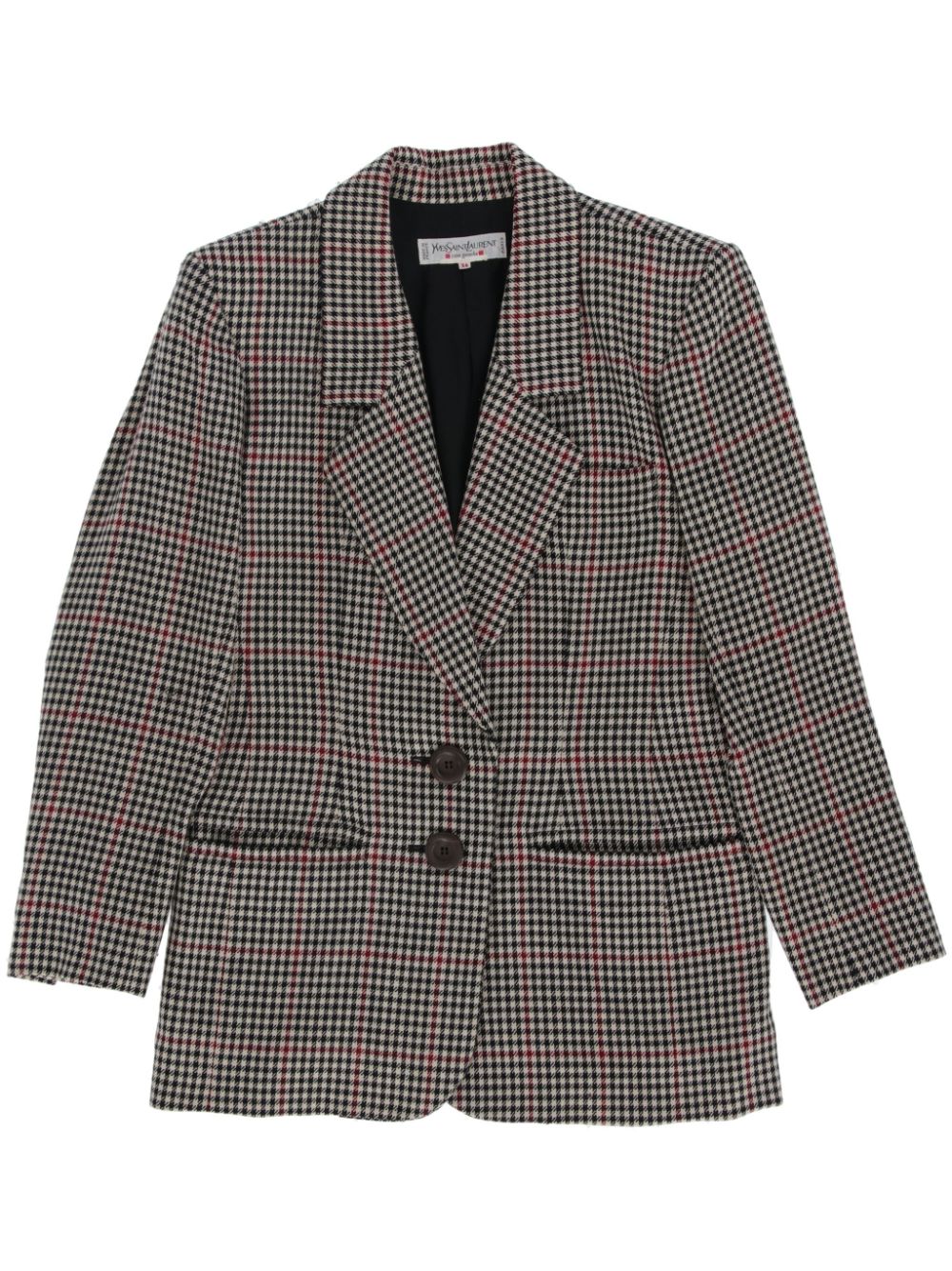 1980s houndstooth single-breasted blazer