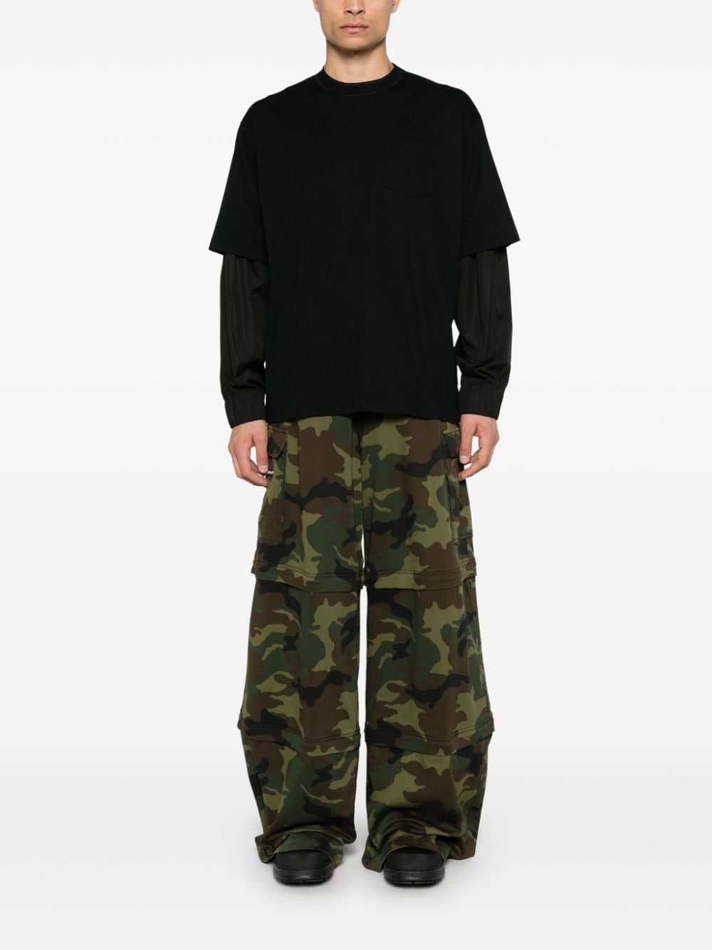 Shop Sacai Layered T-shirt In Black