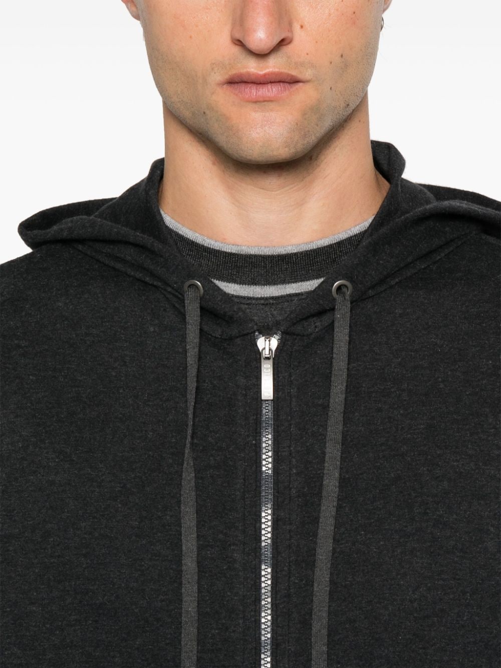 Shop Peserico Zip-up Sports Hoodie In Grey