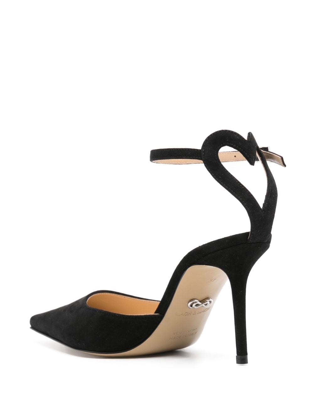 Shop Mach & Mach 90mm Suede Pumps In Black