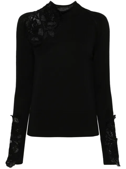 Ermanno Scervino floral lace-appliqué sweater