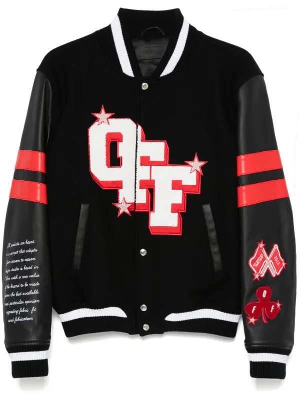 Off-White Dices Lea スタジアムジャンパー | ブラック | FARFETCH JP