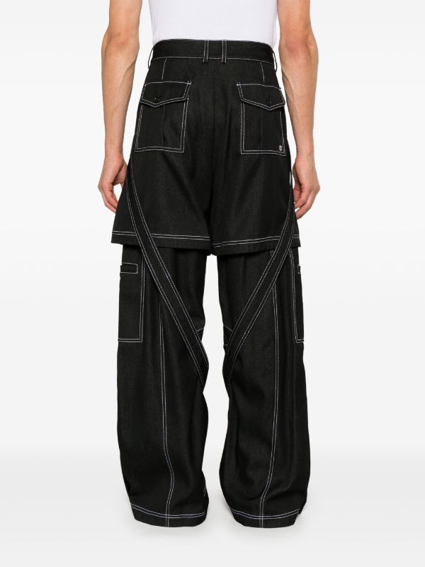 Off-White Stitch Twill Samurai Cargo Trousers | Black | FARFETCH ID