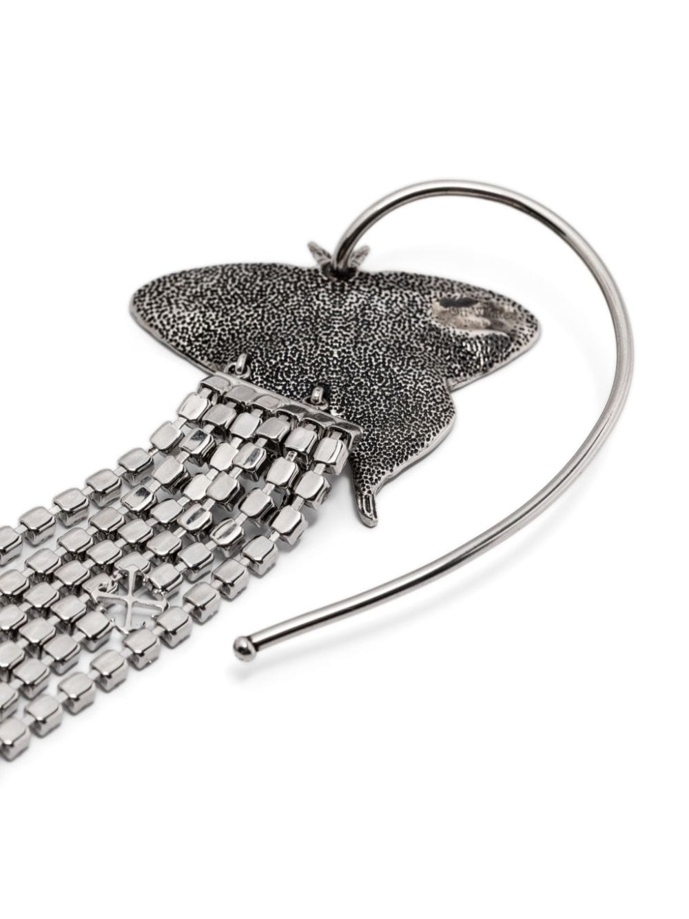 Shop Off-white Butterfly Ear Cuff In Silver