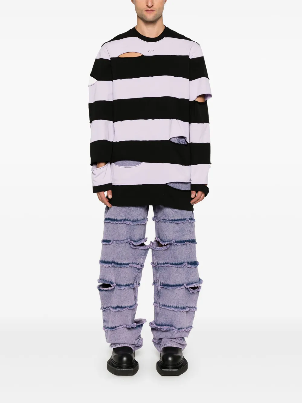 Off-White Punk Striped jeans - Paars