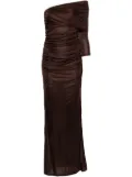 Atlein ruched maxi dress - Brown