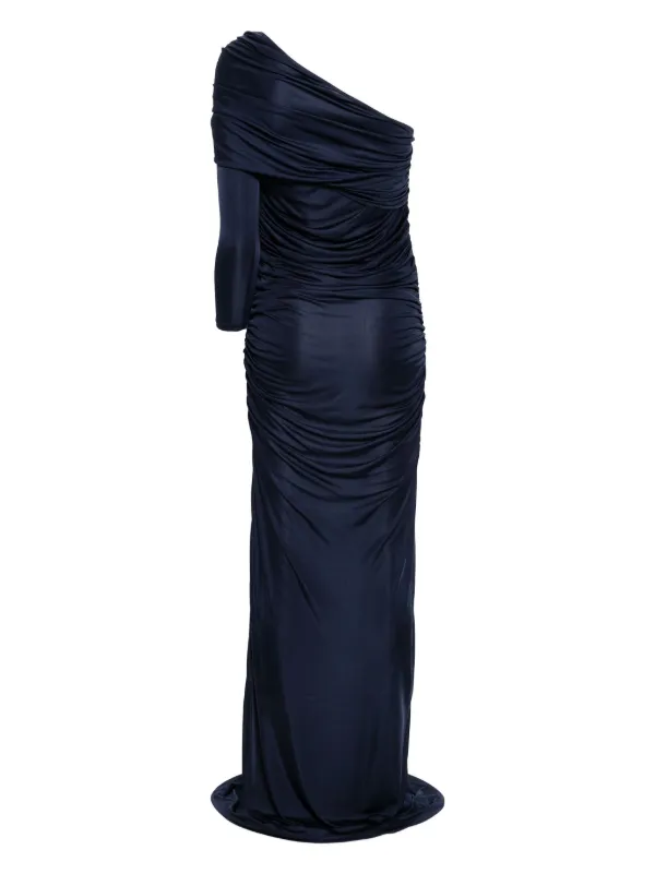 Atlein Ruched Maxi Dress Blue FARFETCH PH