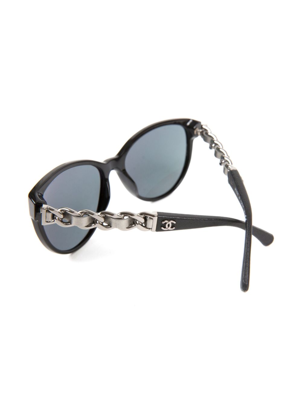 Affordable HOT SALE CHANEL 2000s chain-detail cat-eye sunglasses Women