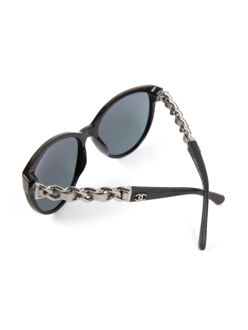 Affordable HOT SALE CHANEL 2000s chain-detail cat-eye sunglasses Women