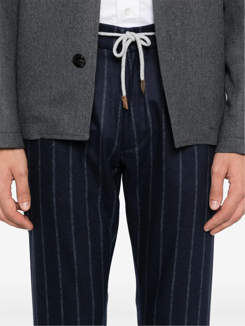 Eleventy Broek met krijtstreep Blauw