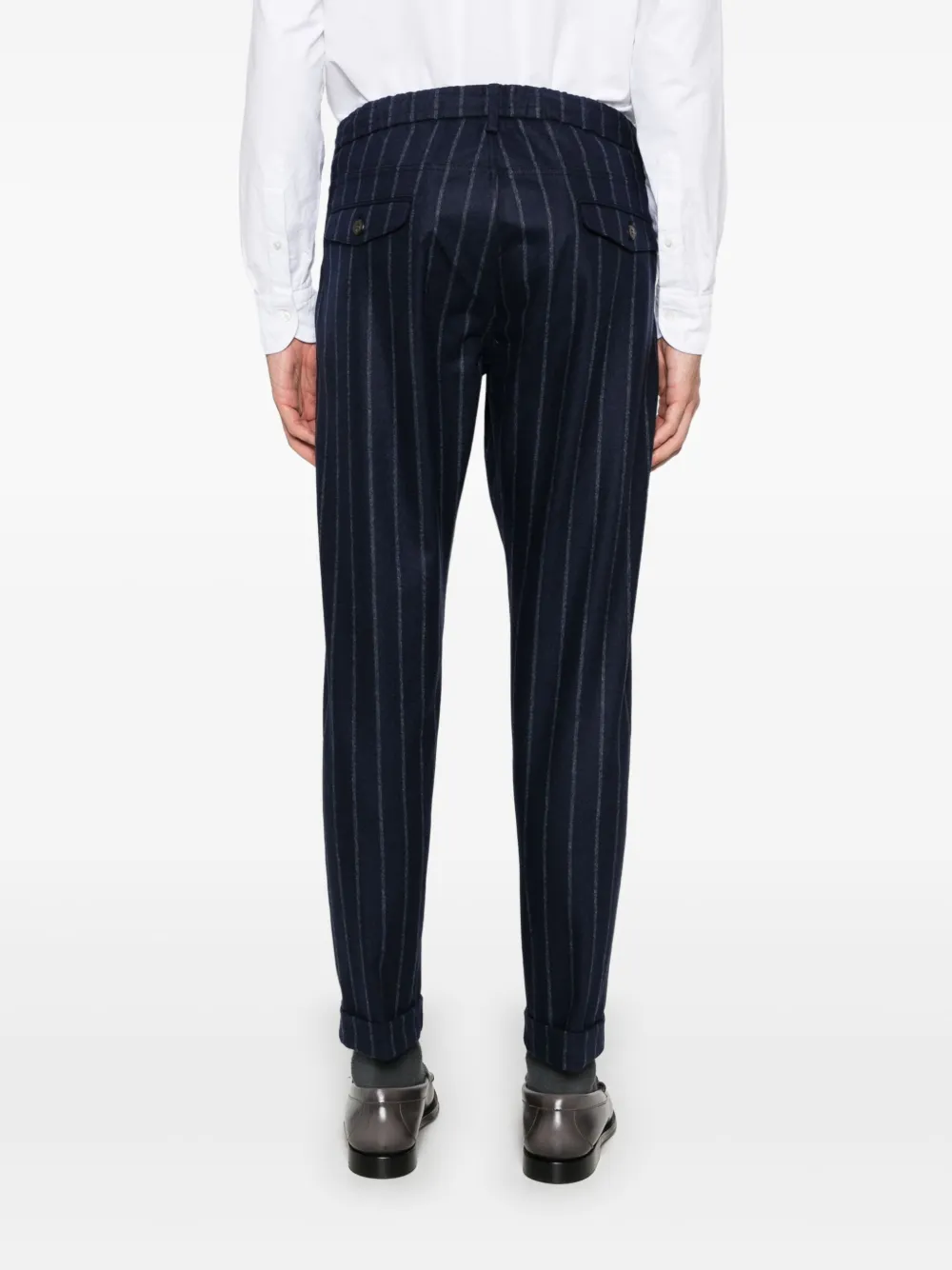 Eleventy Broek met krijtstreep Blauw