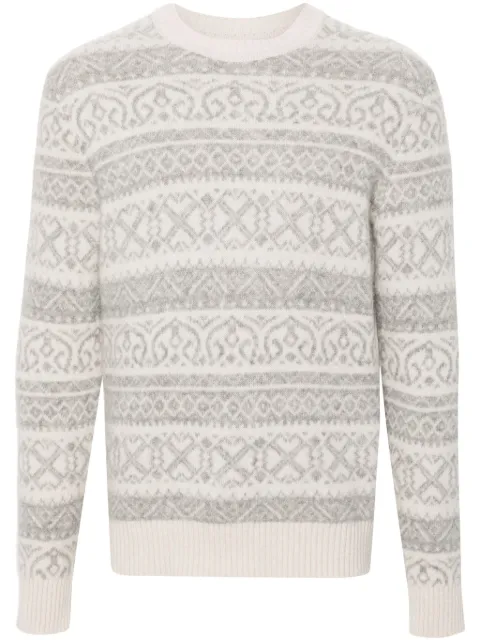 Eleventy Suéter de tricô intarsia fair isle