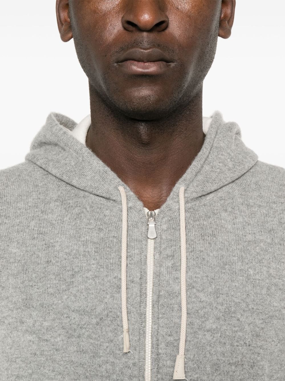 Shop Eleventy Mélange-effect Hoodie In Grau