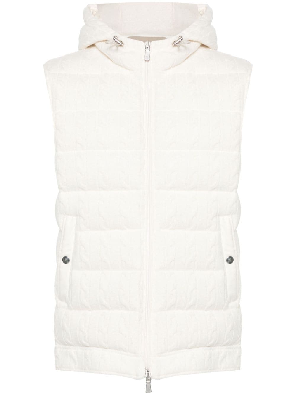 Eleventy cable-knit gilet - White