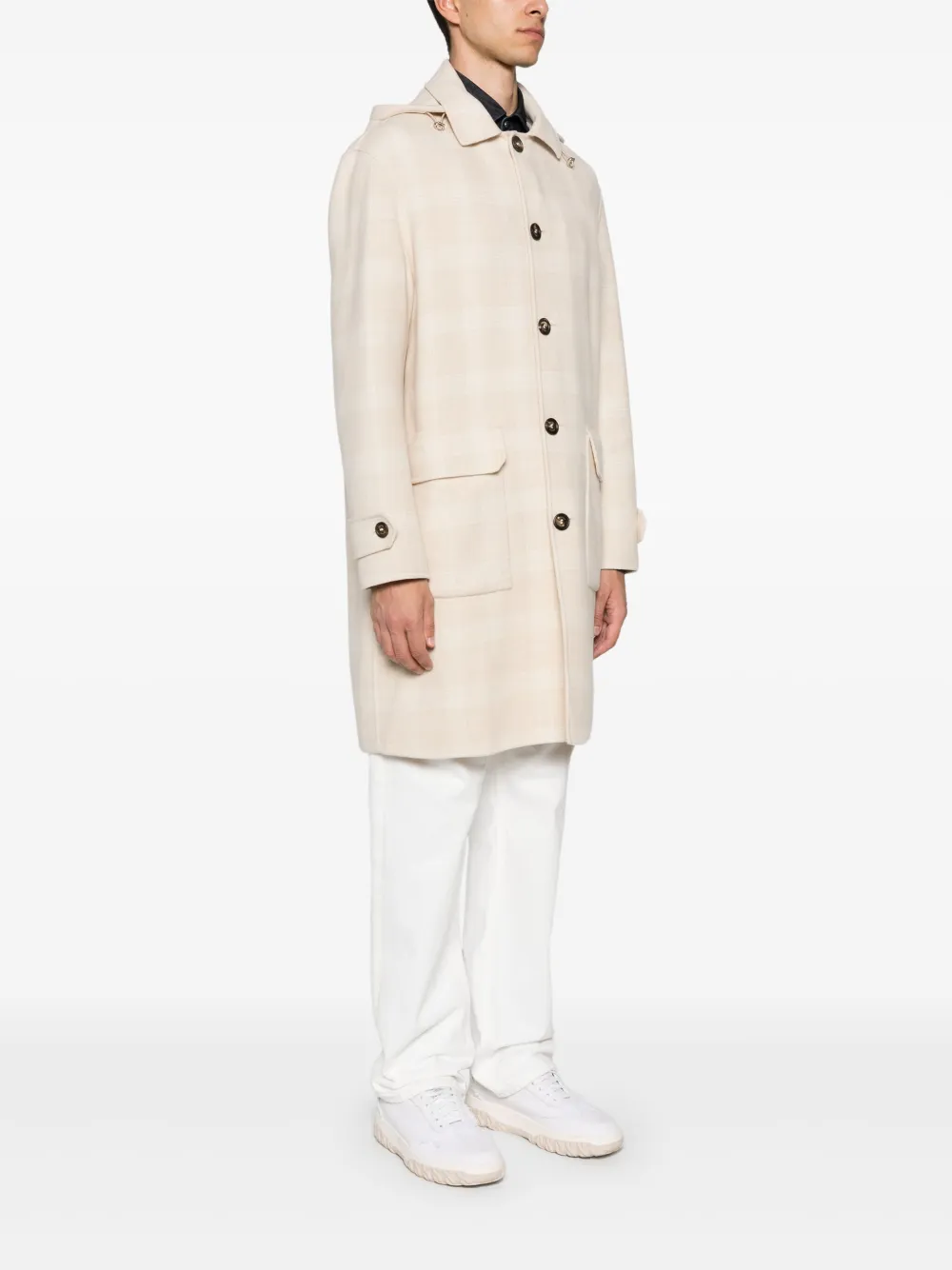 Eleventy Geruite jas Beige