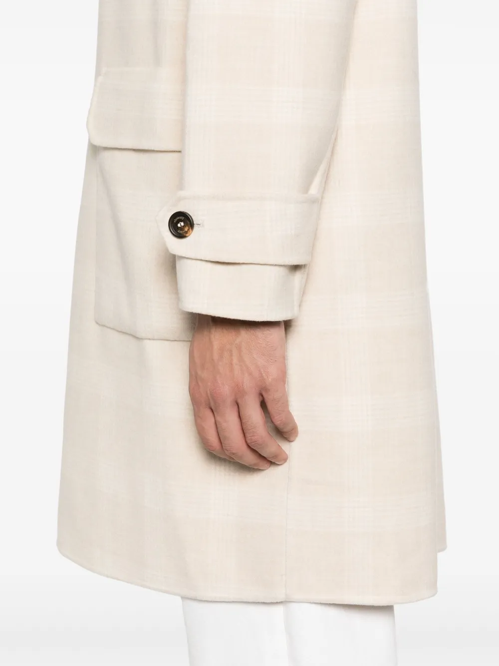 Eleventy Geruite jas Beige
