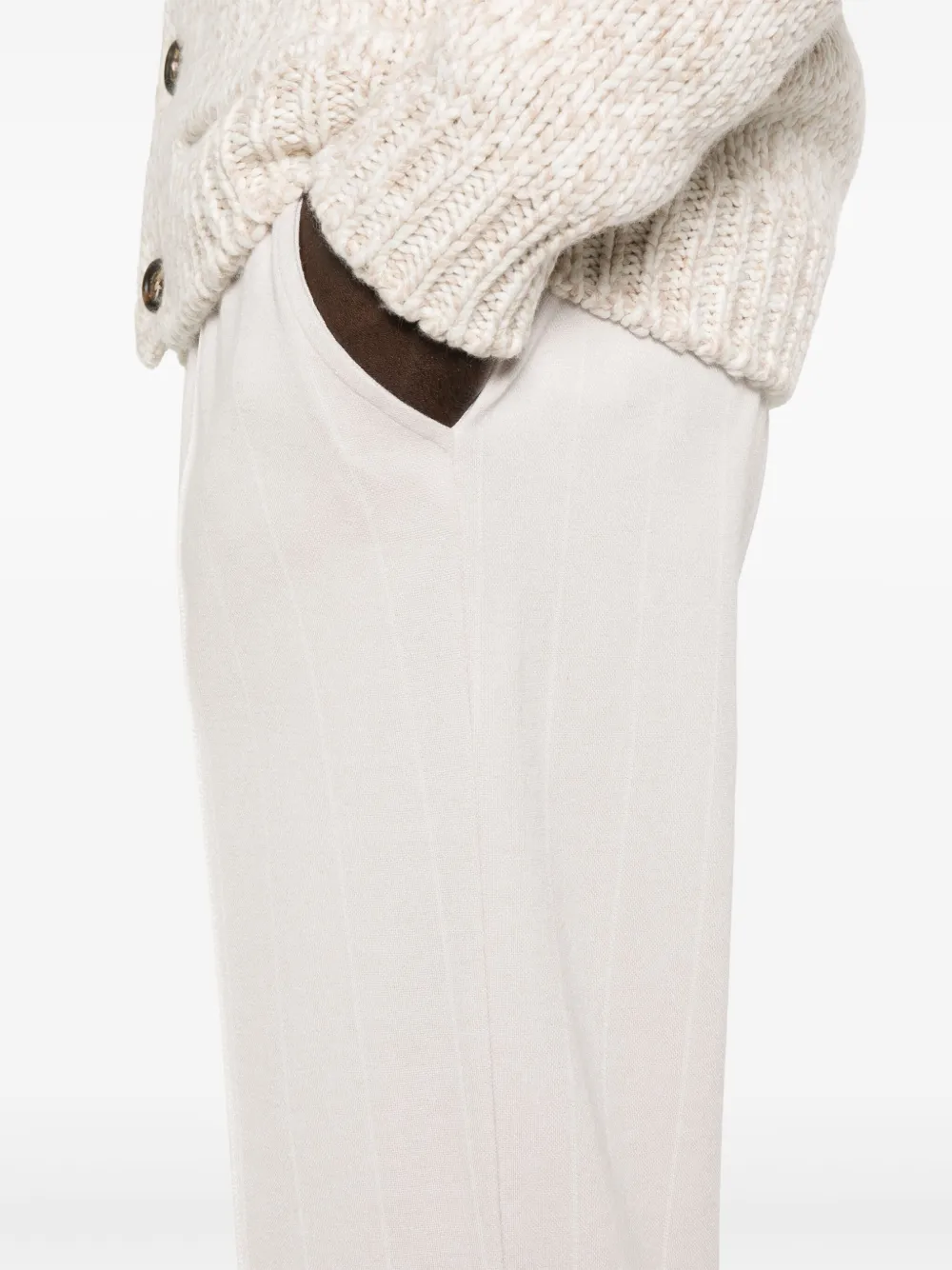 Eleventy Gestreepte broek Beige