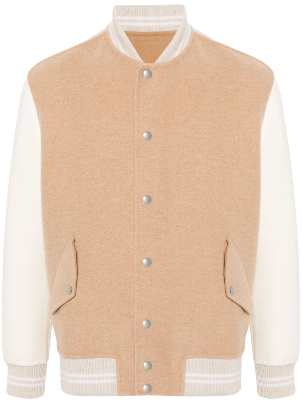 Shop Eleventy Colour-block Bomber Jacket In Neutrals