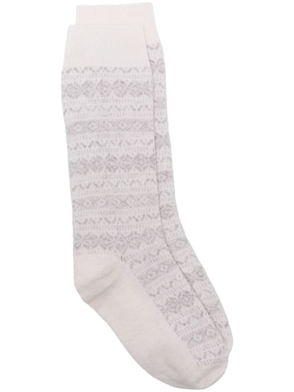 intarsia-knit socks