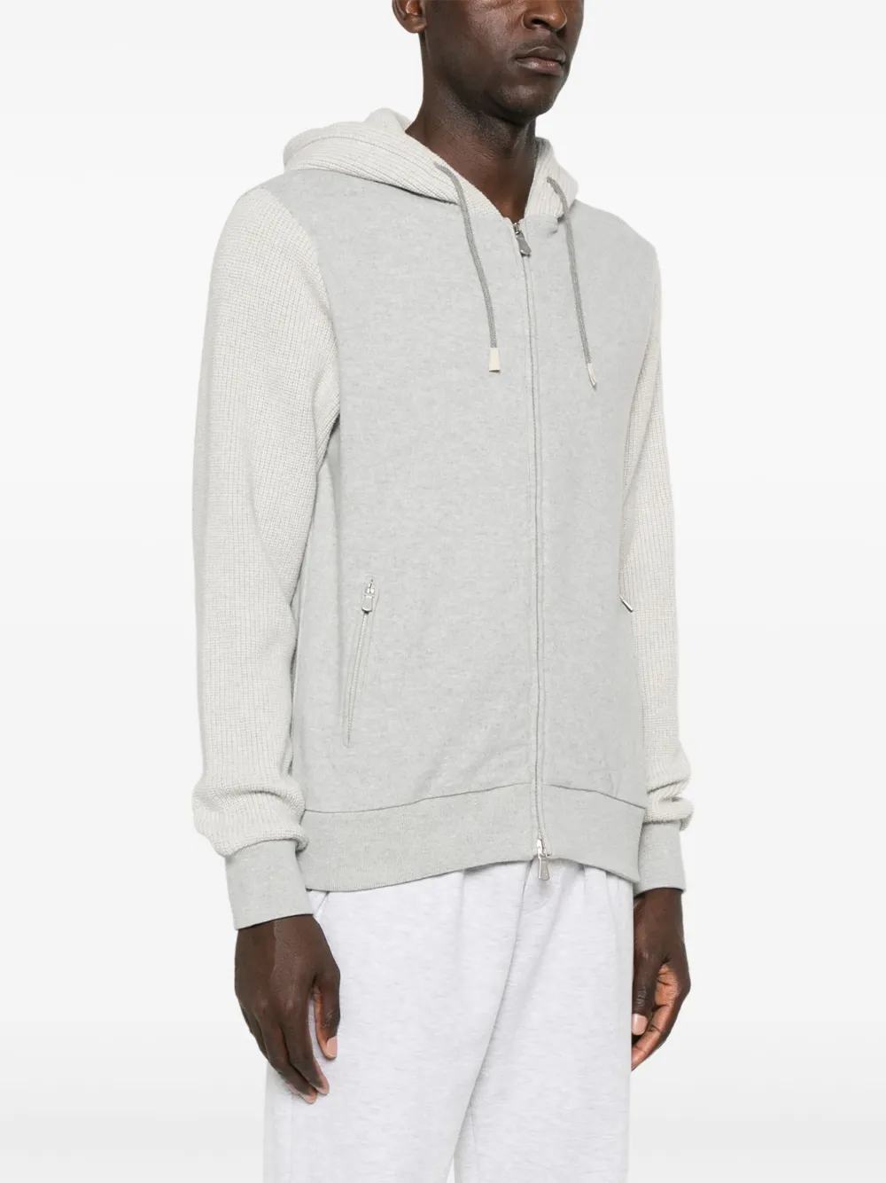 Eleventy Hoodie met vlakken Grijs