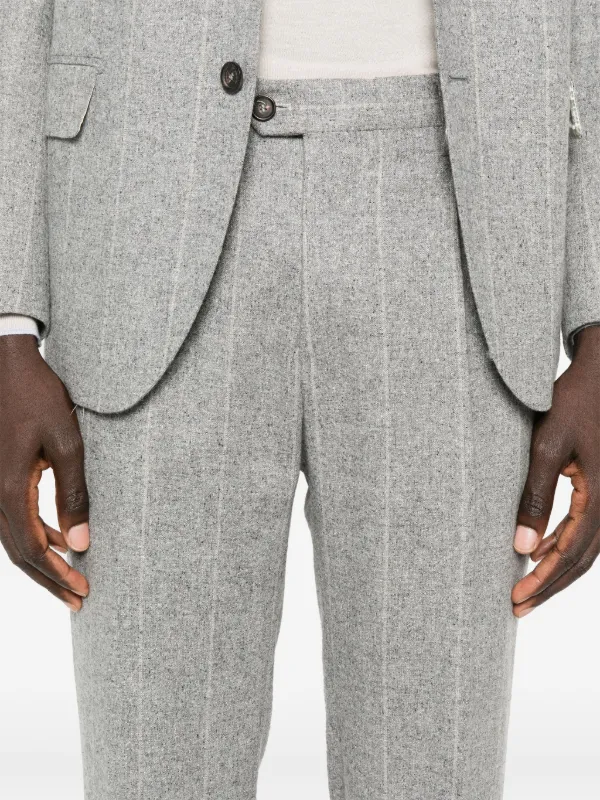 【関税&送料込】Off-White Single-Breasted Grey Pinstripe Jac Eleventy Pinstripe Suit | Grey | FARFETCH CA