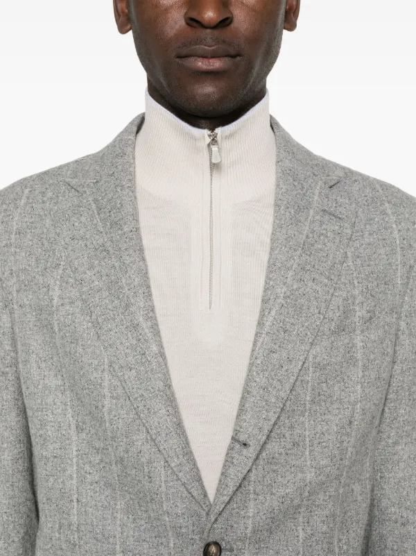 【関税&送料込】Off-White Single-Breasted Grey Pinstripe Jac The Pinstripe Blazer in Cool Grey – Frank And Oak Canada