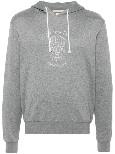 Eleventy logo-print hoodie