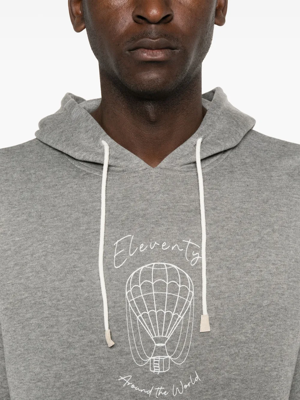 Eleventy Hoodie met logoprint Grijs