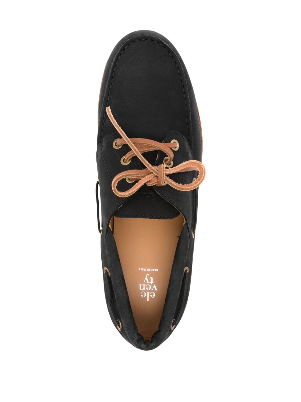 Eleventy nubuck boat shoes Black