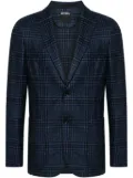 Zegna tartan-check blazer - Blue