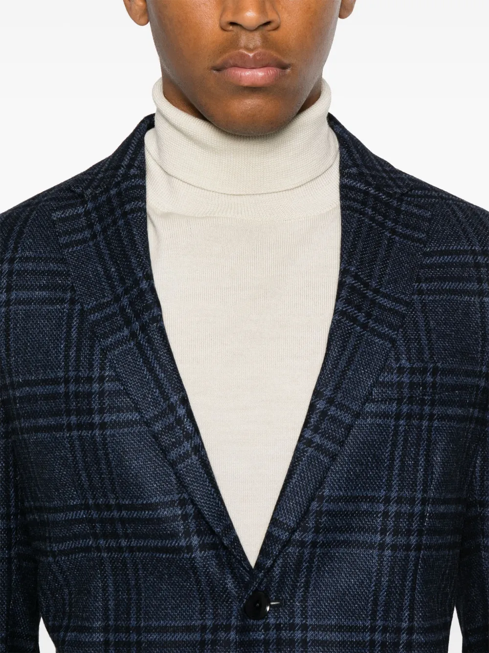 Zegna Blazer met tartan ruit Blauw