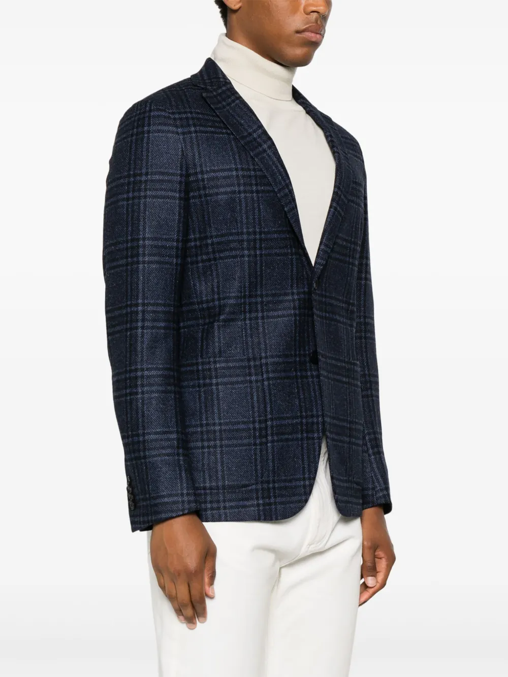 Zegna Blazer met tartan ruit Blauw