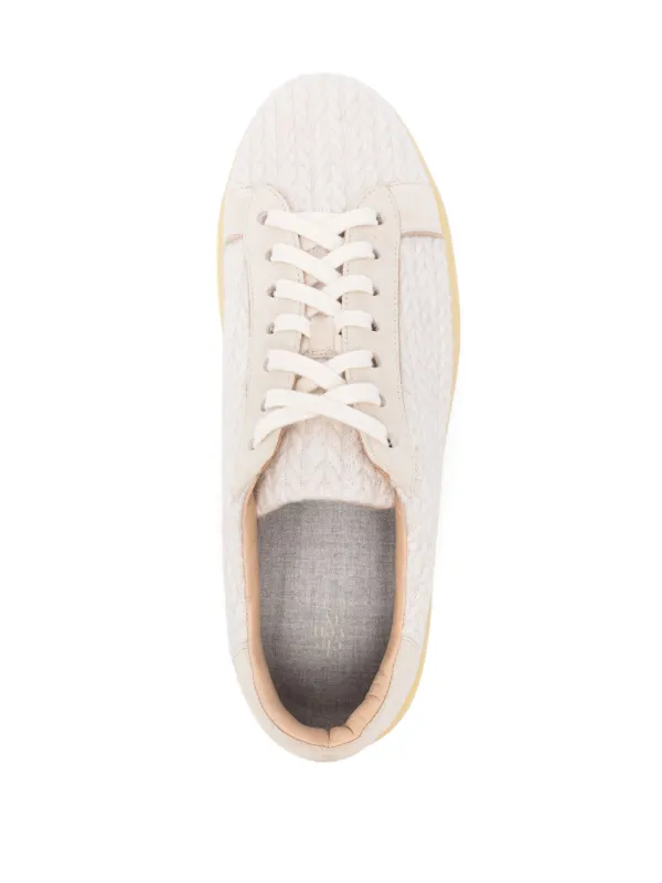 【関税&送料込】Eleventy Sneakers White Eleventy Raised cable-knit Sneakers | White | FARFETCH