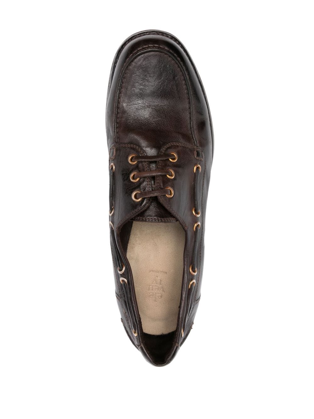 Eleventy leather boat shoes Brown