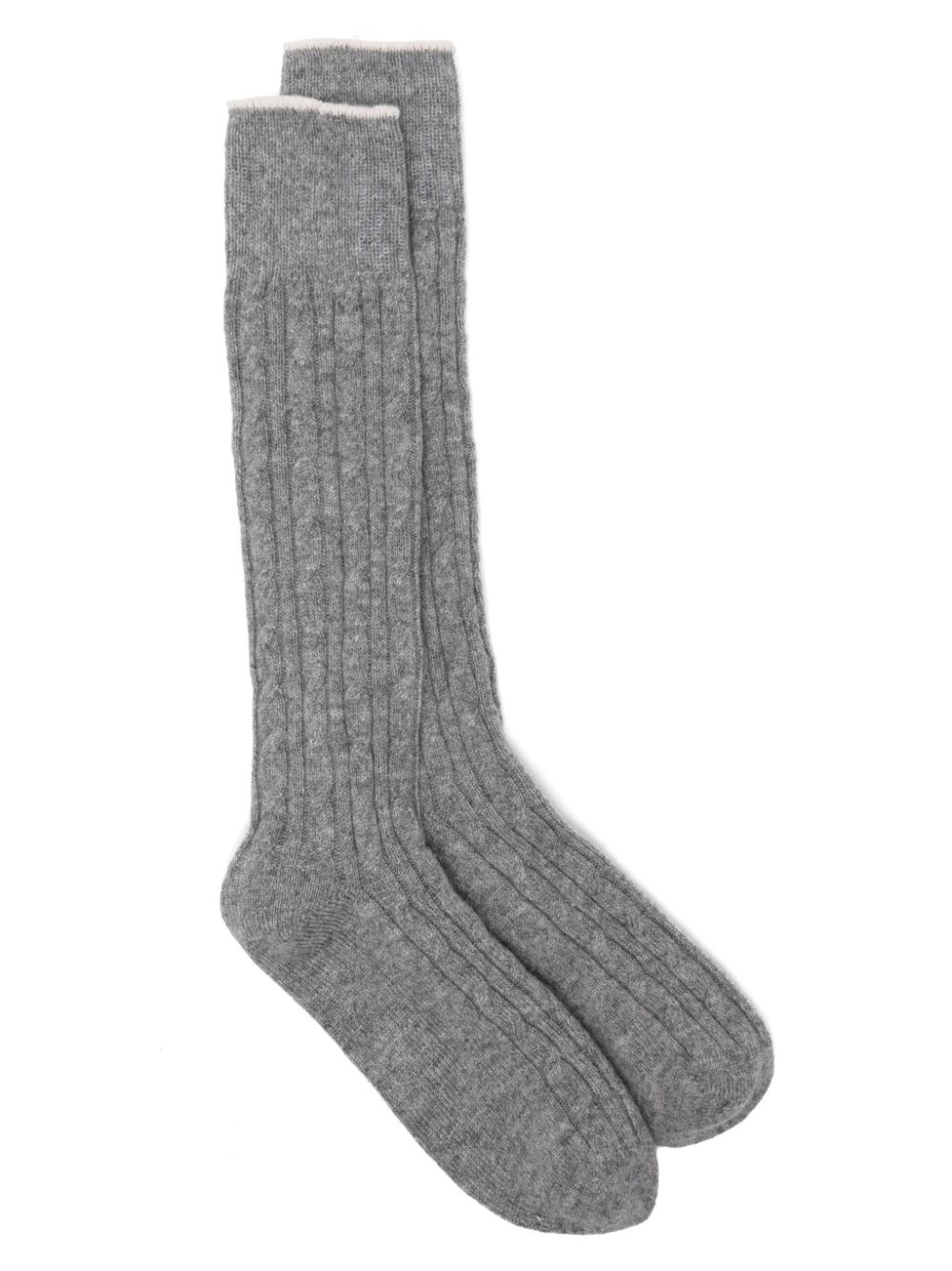 Eleventy cable-knit cashmere socks - Grey