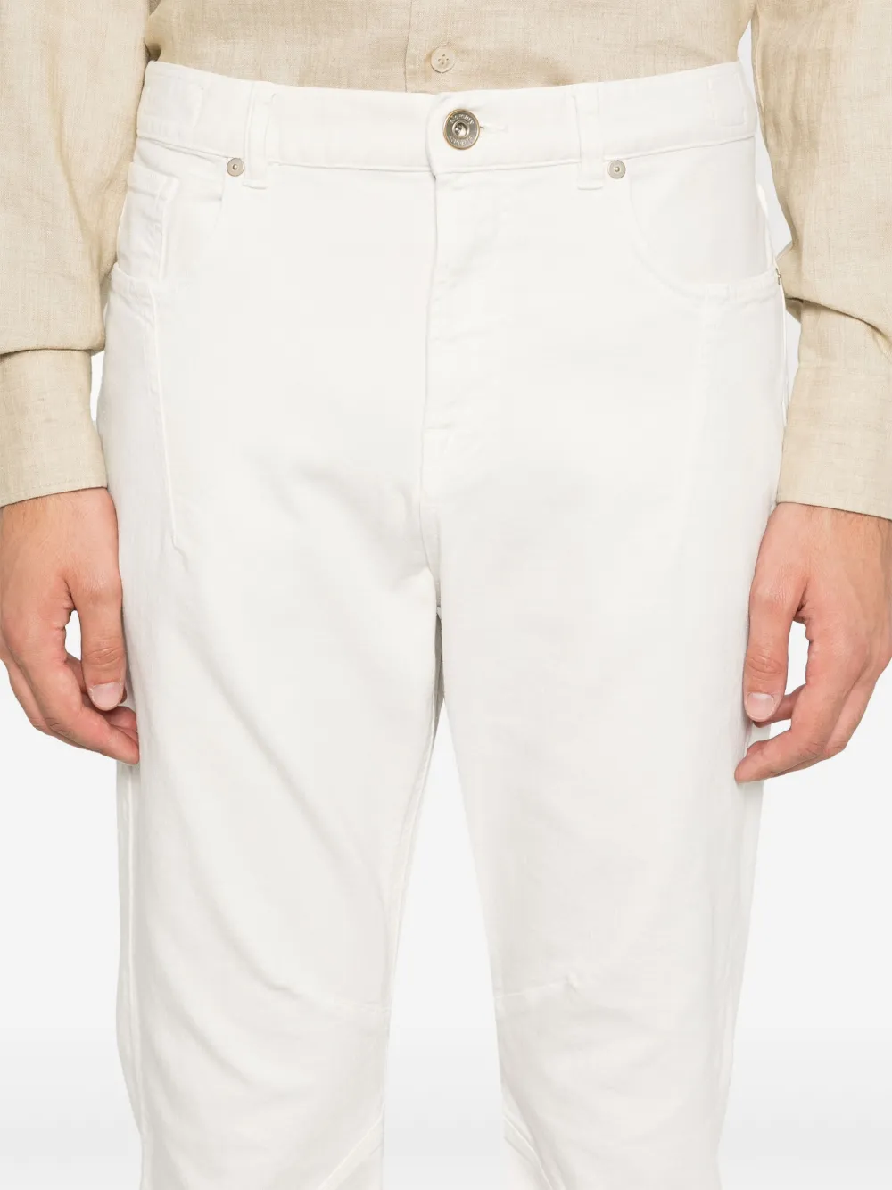 Eleventy Jeans met geplooid detail Wit