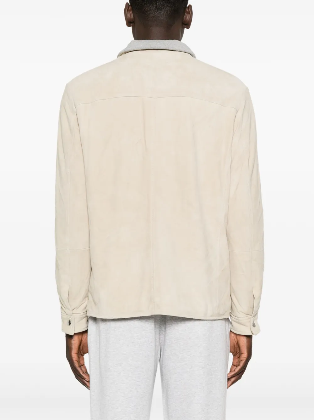 Eleventy Suede Jacket In Neutrals