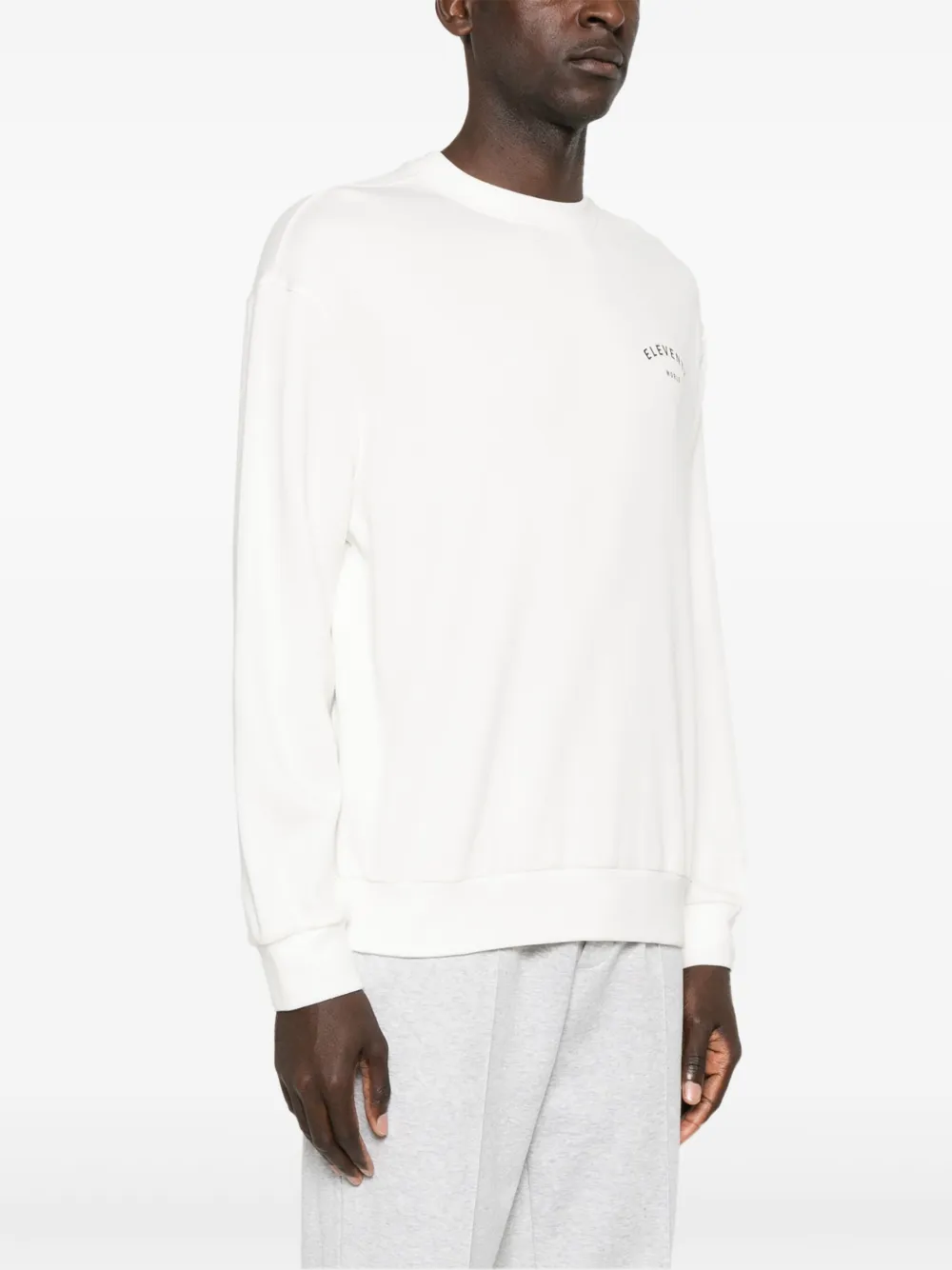 Eleventy logo-print Sweatshirt | White | FARFETCH JO