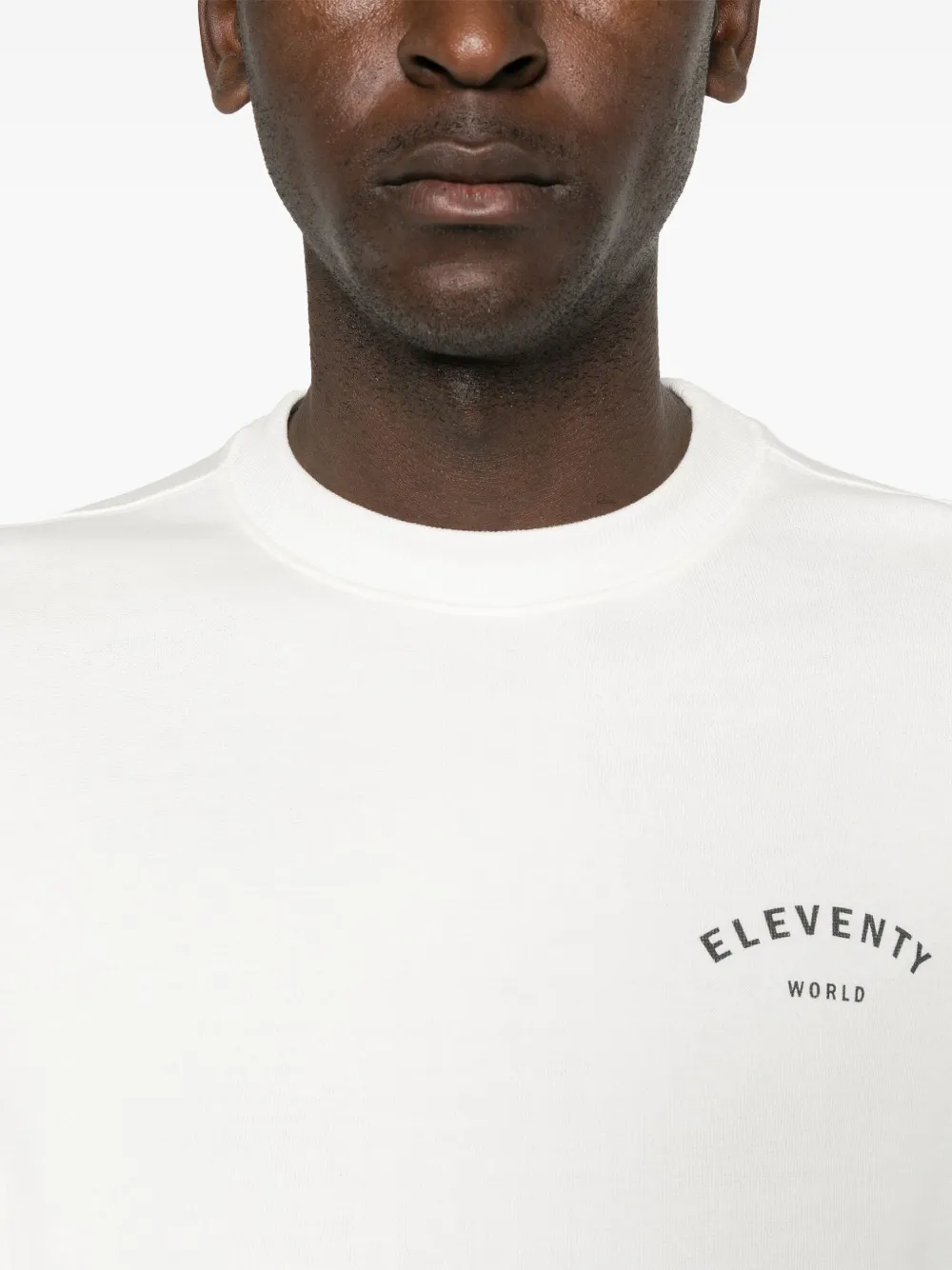 Eleventy Sweater met logoprint Wit