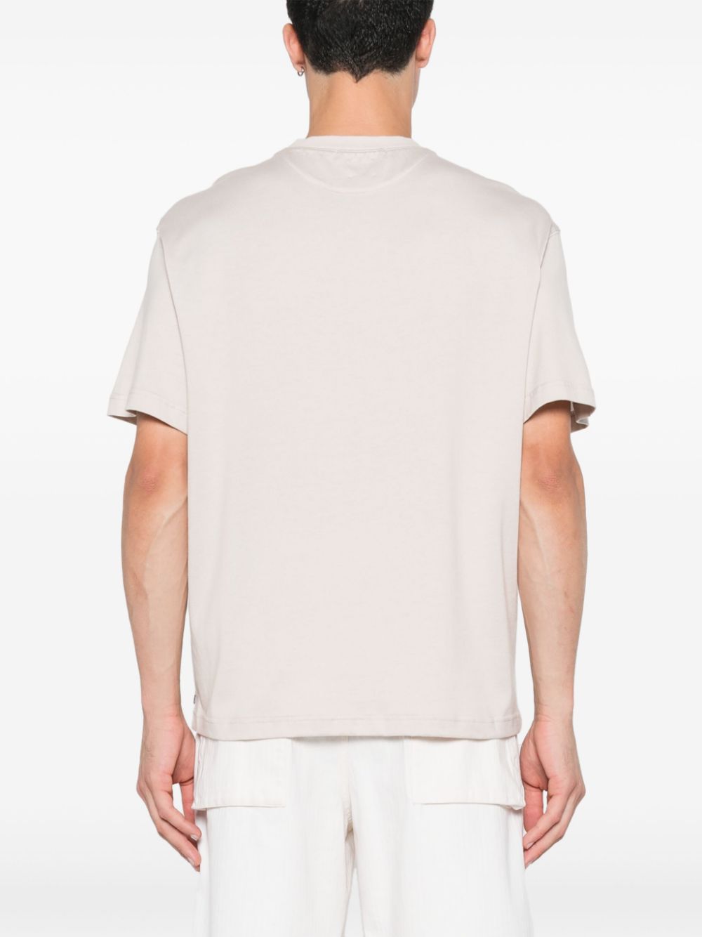 Shop Eleventy Logo-print T-shirt In Neutrals